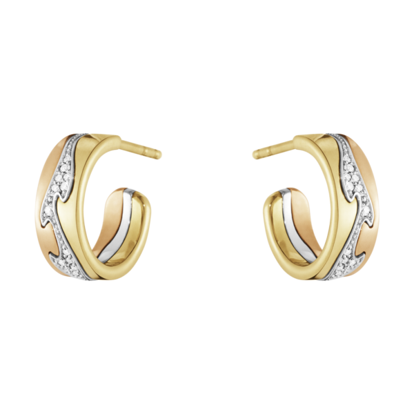 Fusion 18ct Gold and Diamond Earhoops