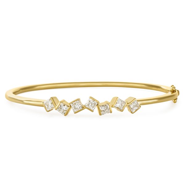 Hopscotch Yellow Gold Diamond Bangle