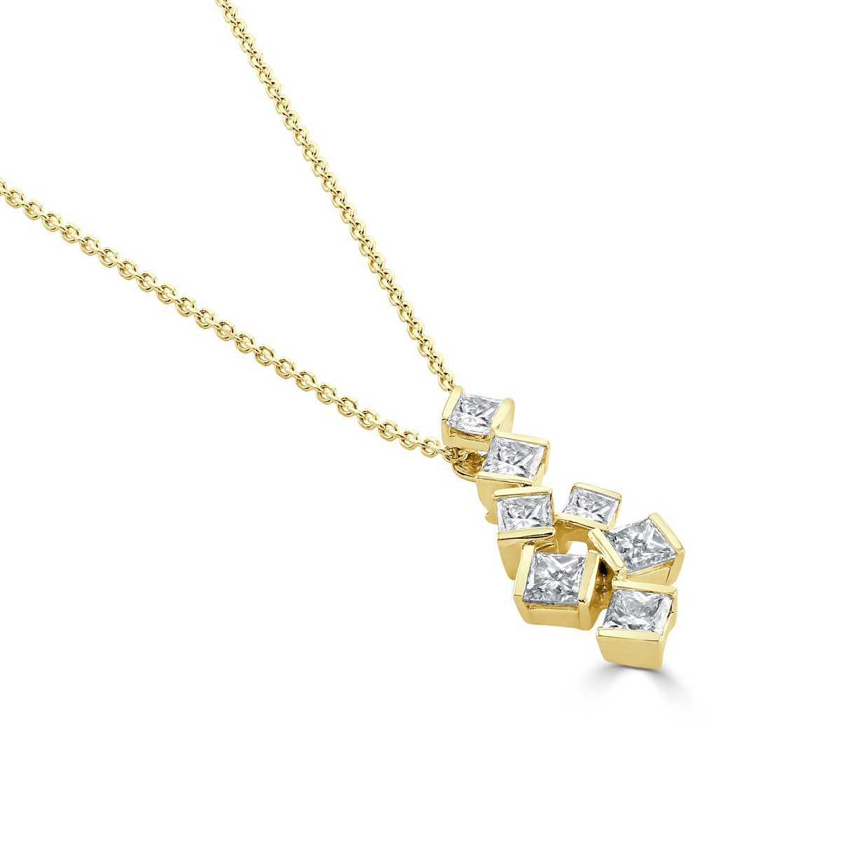 Hopscotch Yellow Gold Diamond Necklace