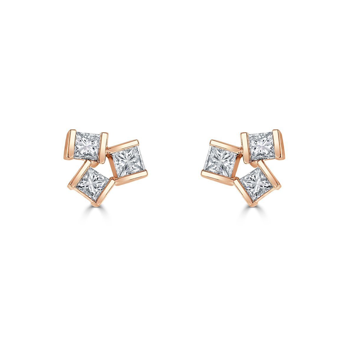 Rose Gold Diamond Stud Earrings | Hopscotch | David M Robinson