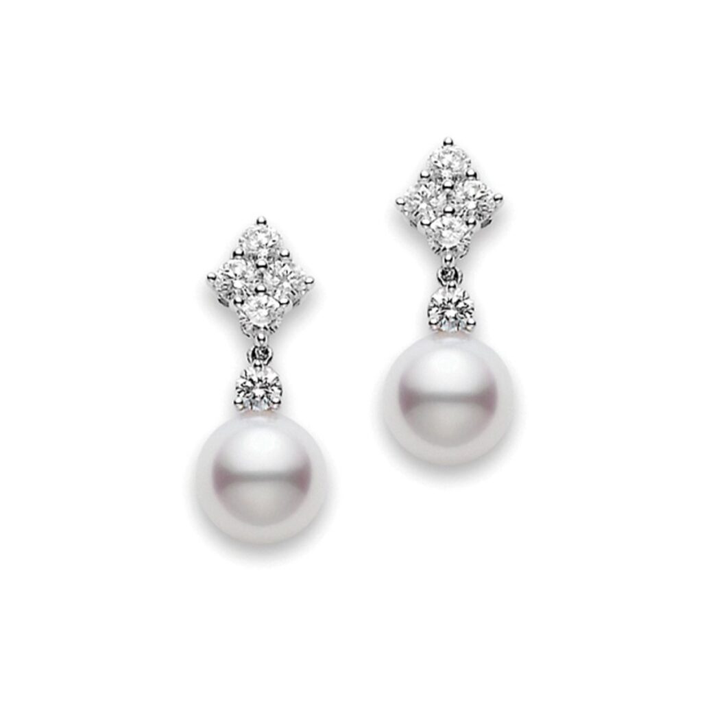 Mikimoto Pearl Earrings | 0.70ct Diamonds | David M Robinson