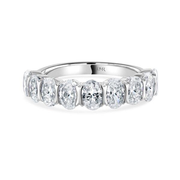 Oval Cut Platinum Diamond Eternity Ring