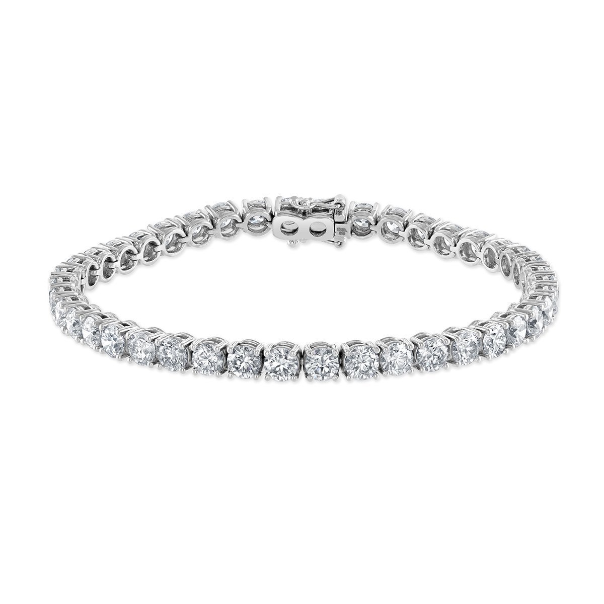 Round Cut Diamond Line Bracelet | 18ct White Gold | David M Robinson