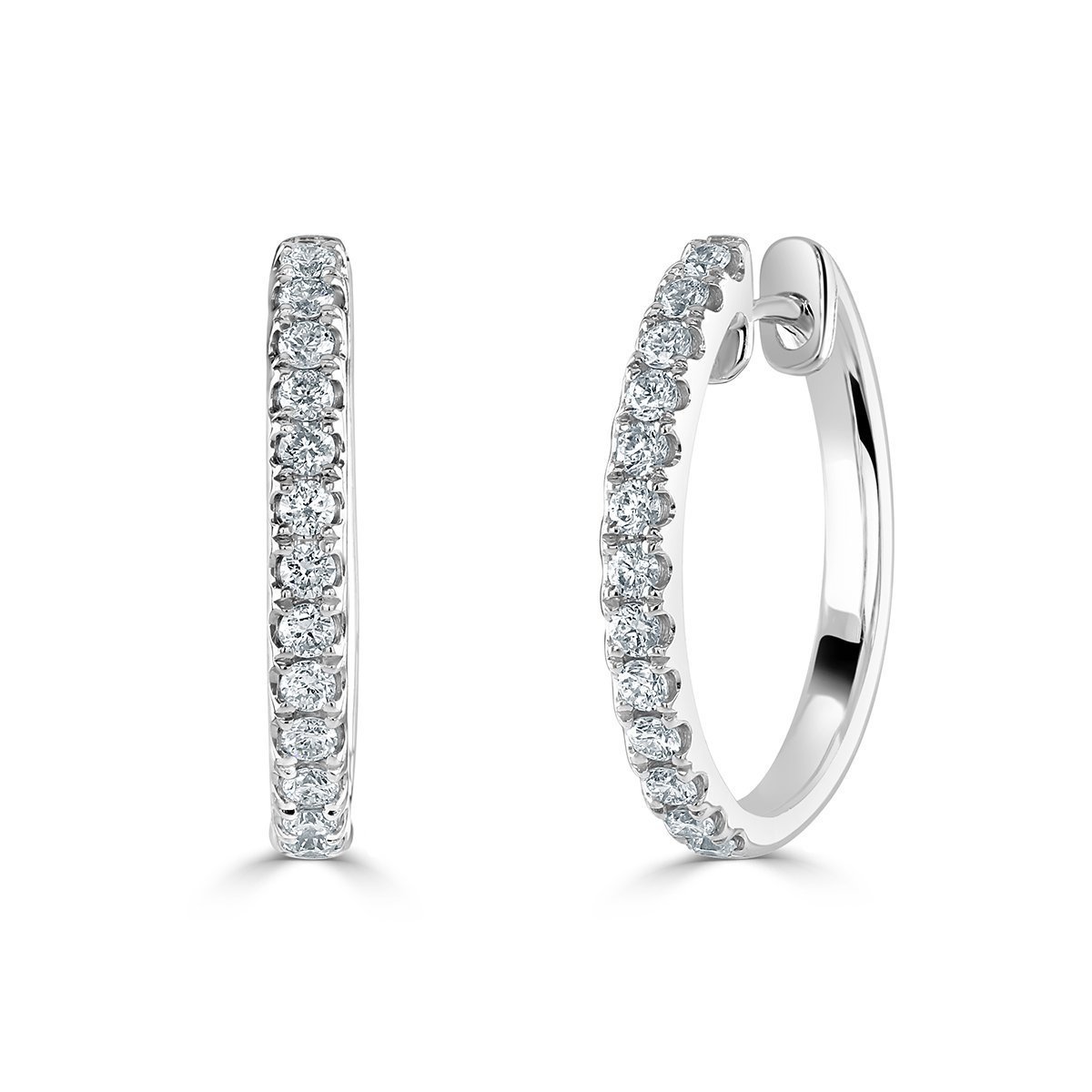 Diamond Hoop Earrings | 18ct White Gold | David M Robinson
