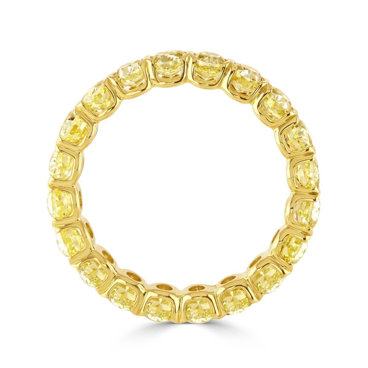 Oval Cut Yellow Diamond Full Eternity Ring