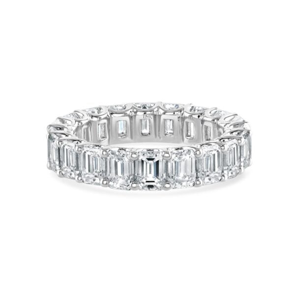 Platinum Emerald Cut Diamond Eternity Ring
