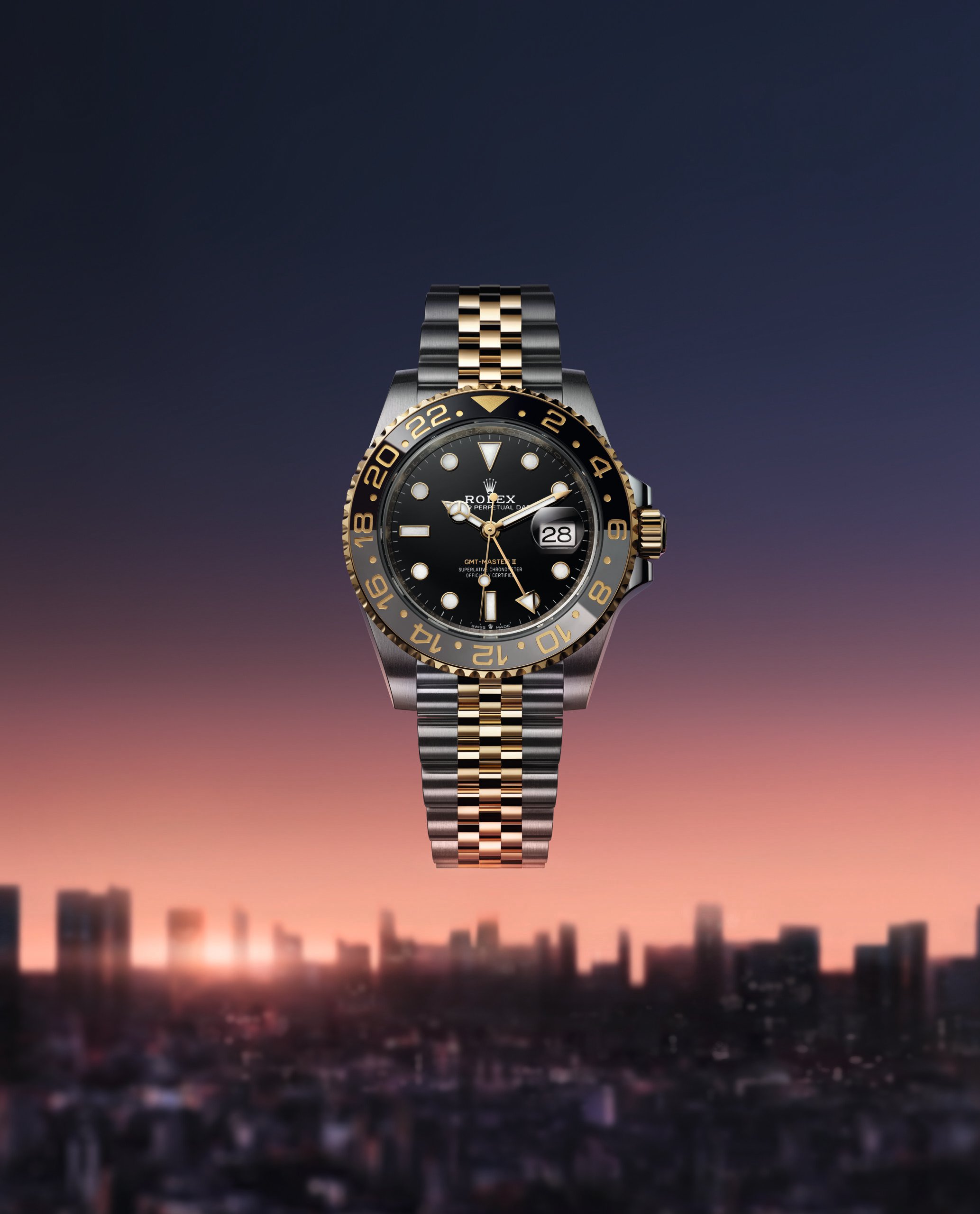 Rolex GMT-Master II in oystersteel and yellow gold M126713GRNR-0001 at David M Robinson