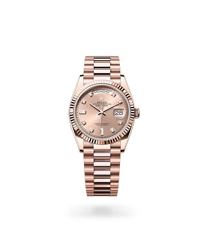 Oyster perpetual day sale date rose gold