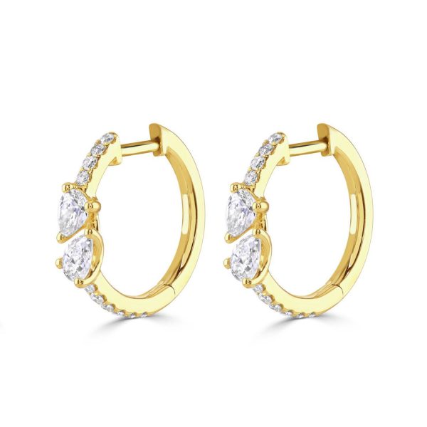 Ditto White Gold Pear Shape Diamond Hoop Earrings Ditto White Gold Pear Shape Diamond Hoop Earrings
