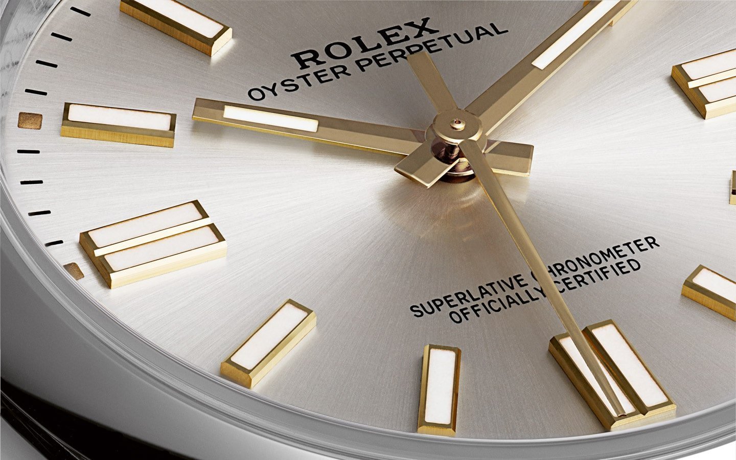 Rolex Oyster Perpetual champagne-colour dial