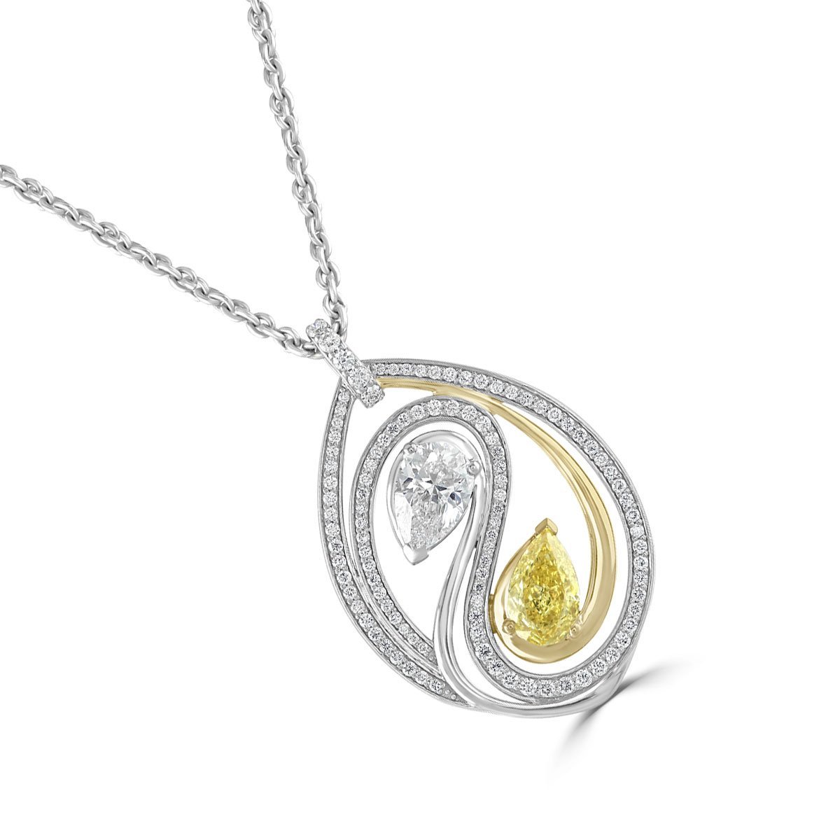 Ditto Platinum and Yellow Gold Diamond Pendant