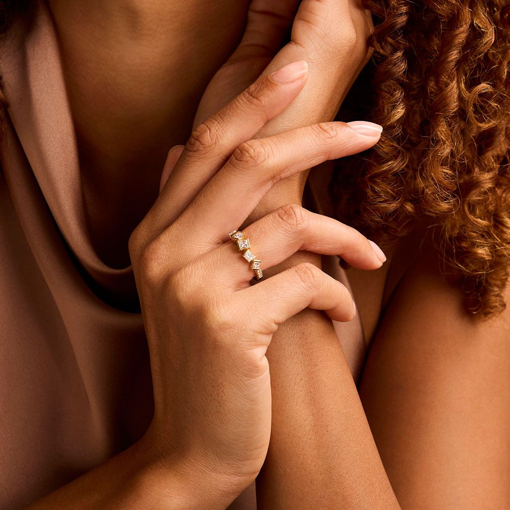 Hopscotch Yellow Gold Diamond Ring