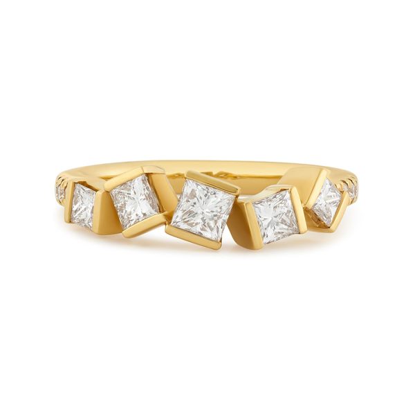 Hopscotch Yellow Gold Diamond Ring
