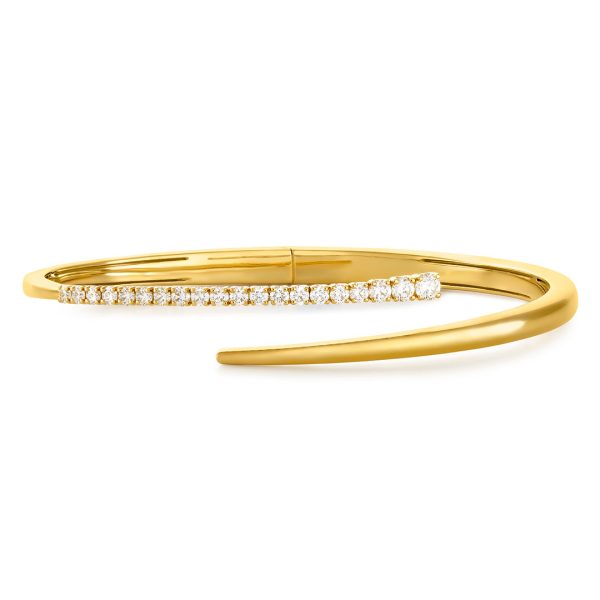 Yellow Gold Crossover Diamond Bangle