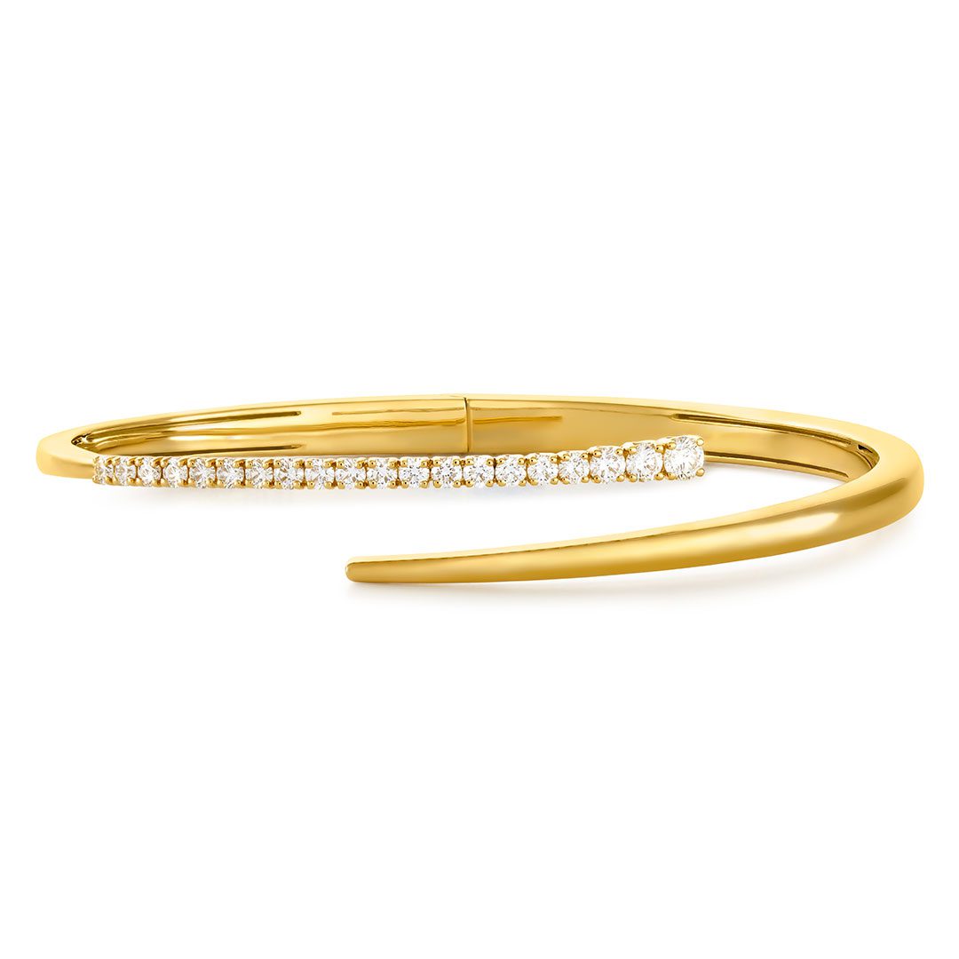 Yellow Gold Crossover Diamond Bangle Yellow Gold Crossover Diamond Bangle