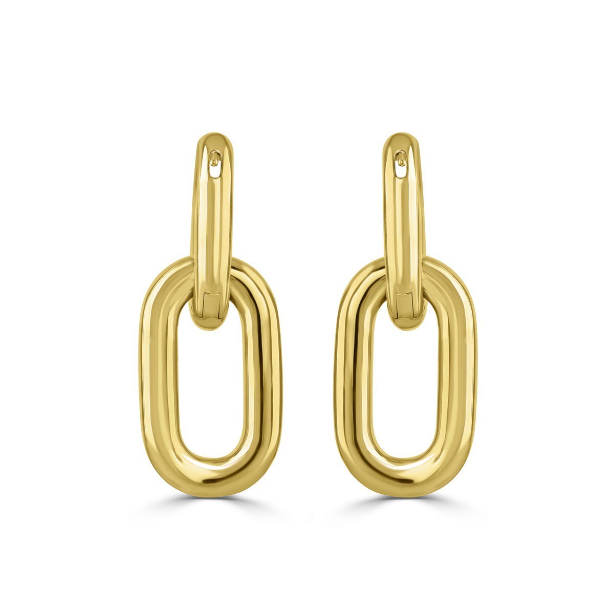 Giallo Yellow Gold Large Link Earrings