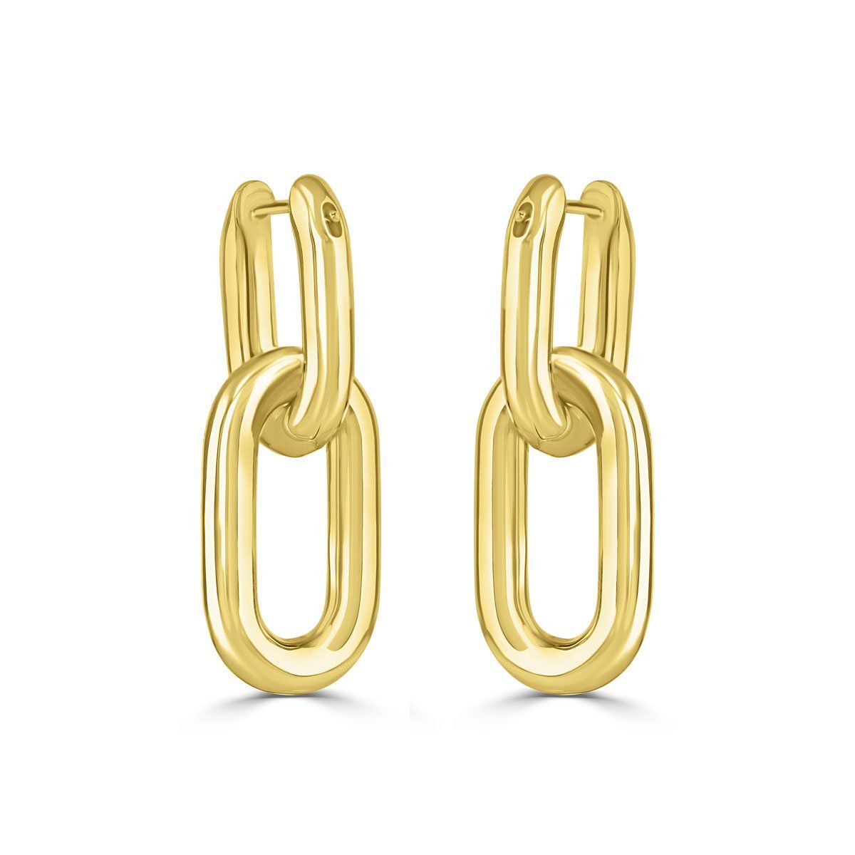 Giallo Yellow Gold Large Link Earrings