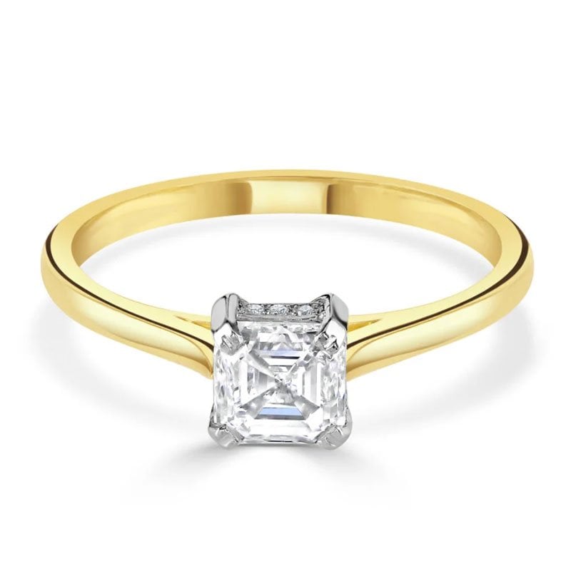 unique Asscher cut diamond engagement rings at DMR
