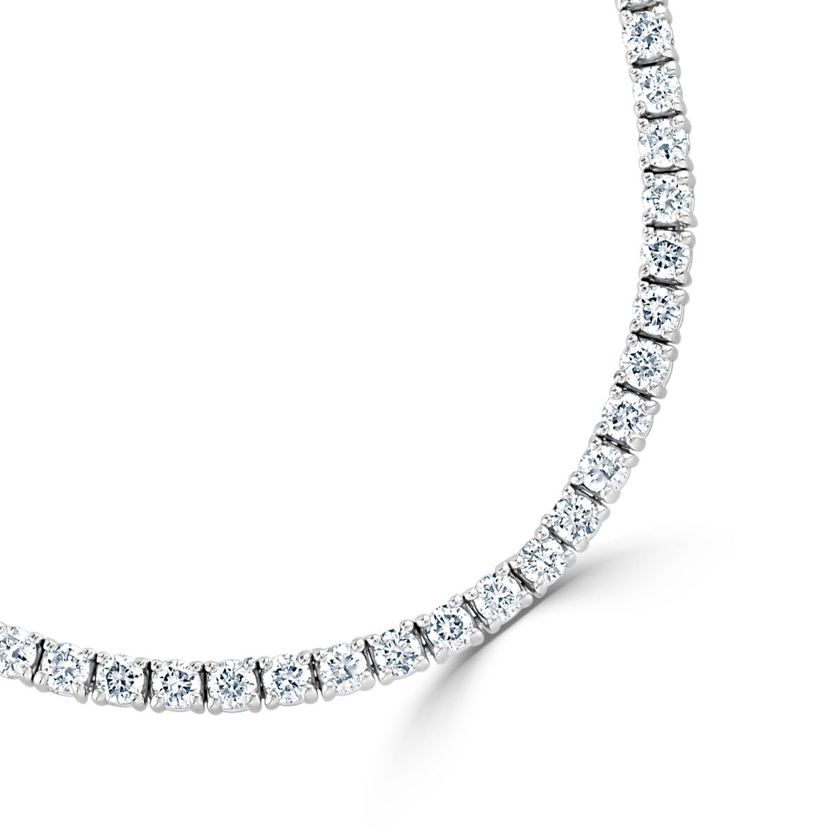 White Gold Round Brilliant Cut Diamond Flexi Line Necklace