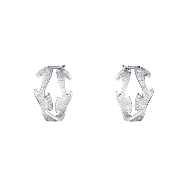 Fusion White Gold Large Hoop Earrings