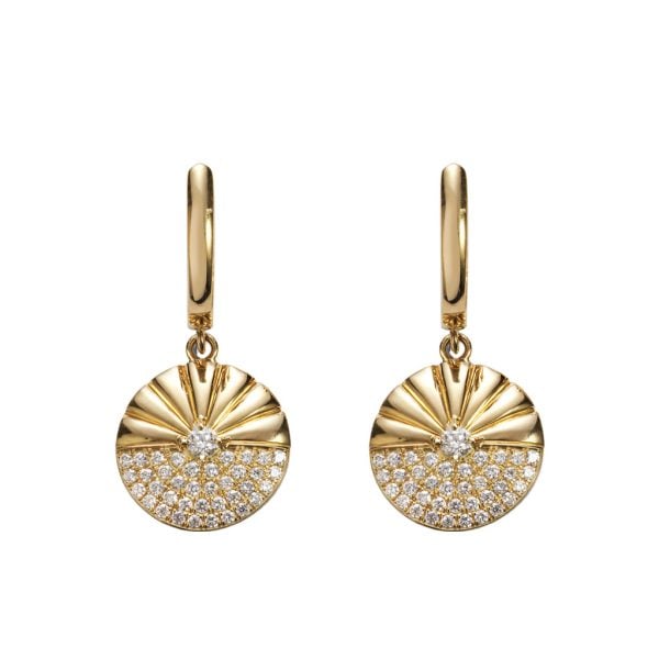 Alba Yellow Gold Diamond Drop Earrings
