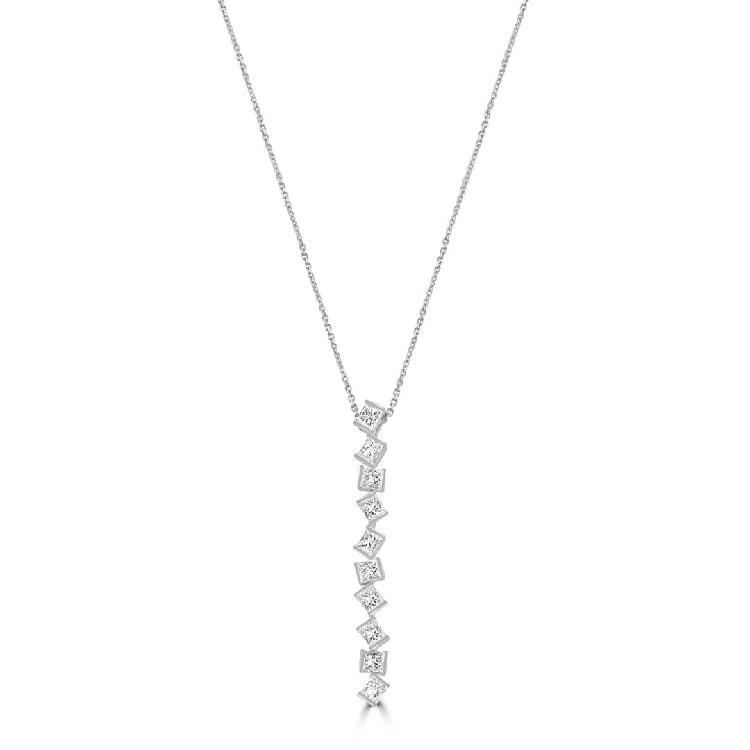 Hopscotch Yellow Gold Diamond Drop Pendant