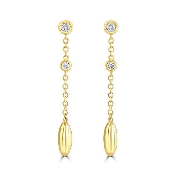 Amalfi Yellow Gold Diamond Drop Earrings