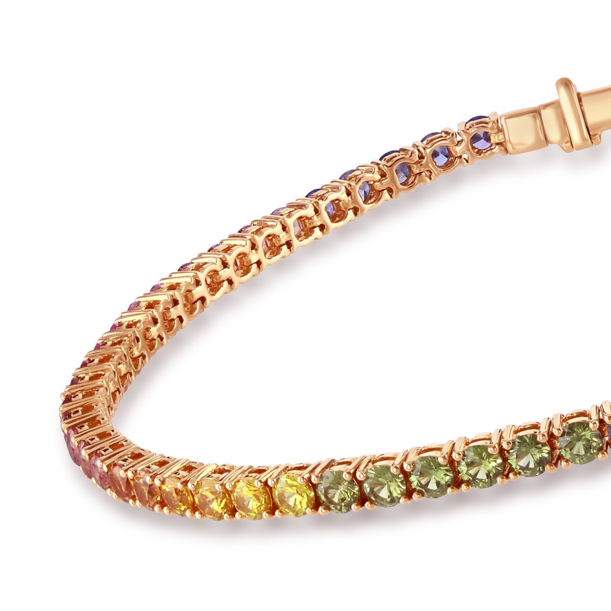 Rose Gold Rainbow Sapphire Bracelet