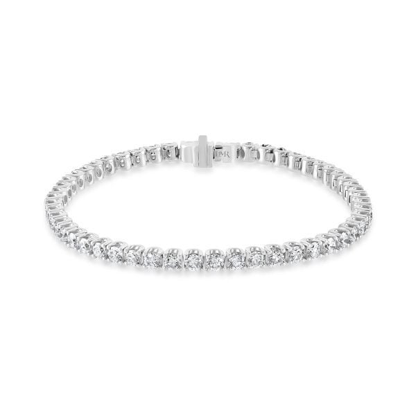 White Gold Round Brilliant Cut Diamond Tennis Bracelet