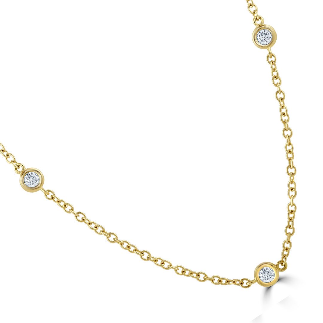 Yellow Gold Spectacle Set Diamond Necklace