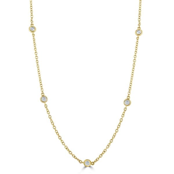 Yellow Gold Spectacle Set Diamond Necklace