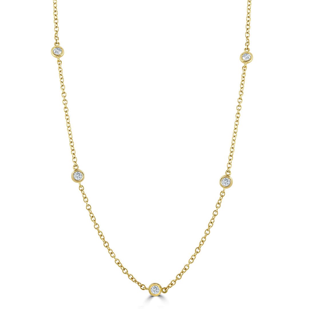 Yellow Gold Spectacle Set Diamond Necklace