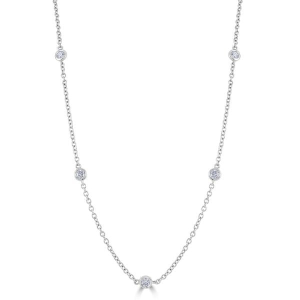 White Gold Spectacle Set Diamond Necklace