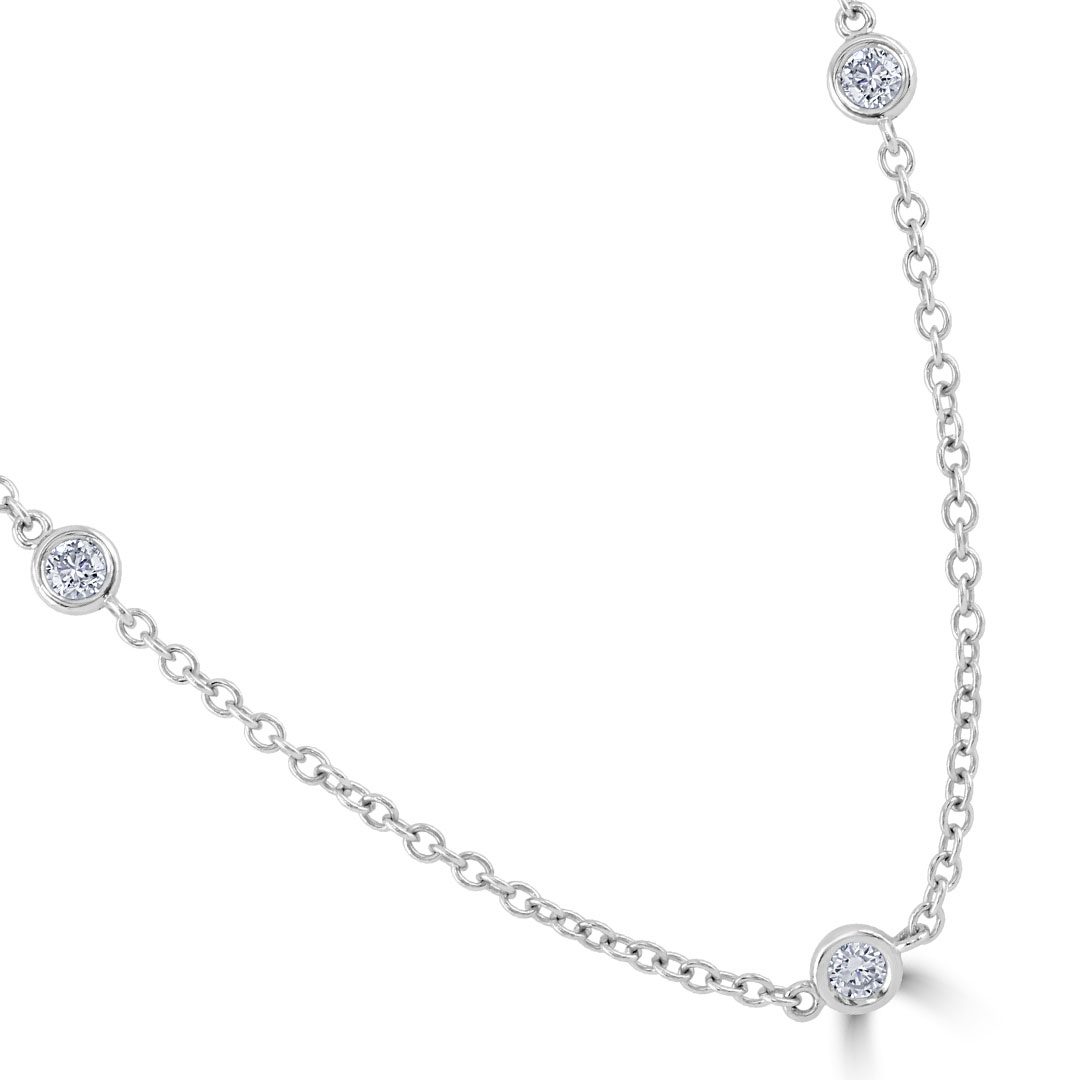 White Gold Spectacle Set Diamond Necklace