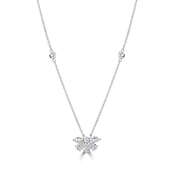 Pear, Marquise and Round Cut Diamond Pendant