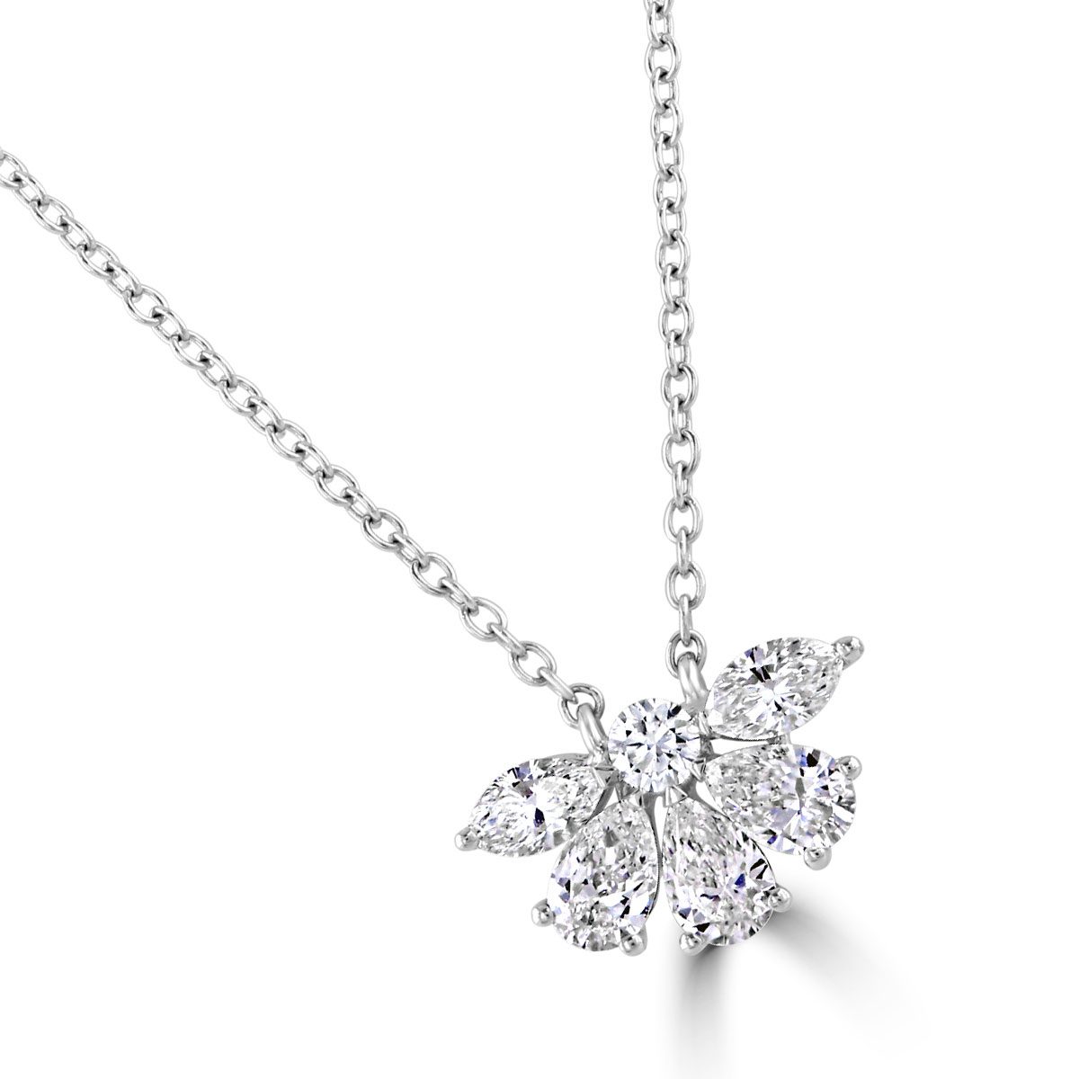 Pear, Marquise and Round Cut Diamond Pendant