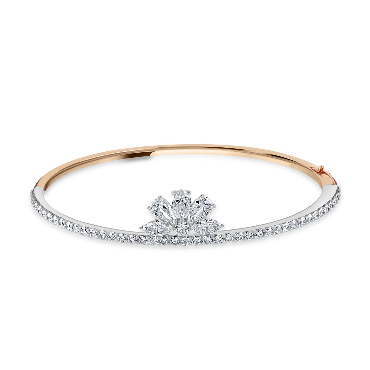 White Gold and Rose Gold Diamond Bangle