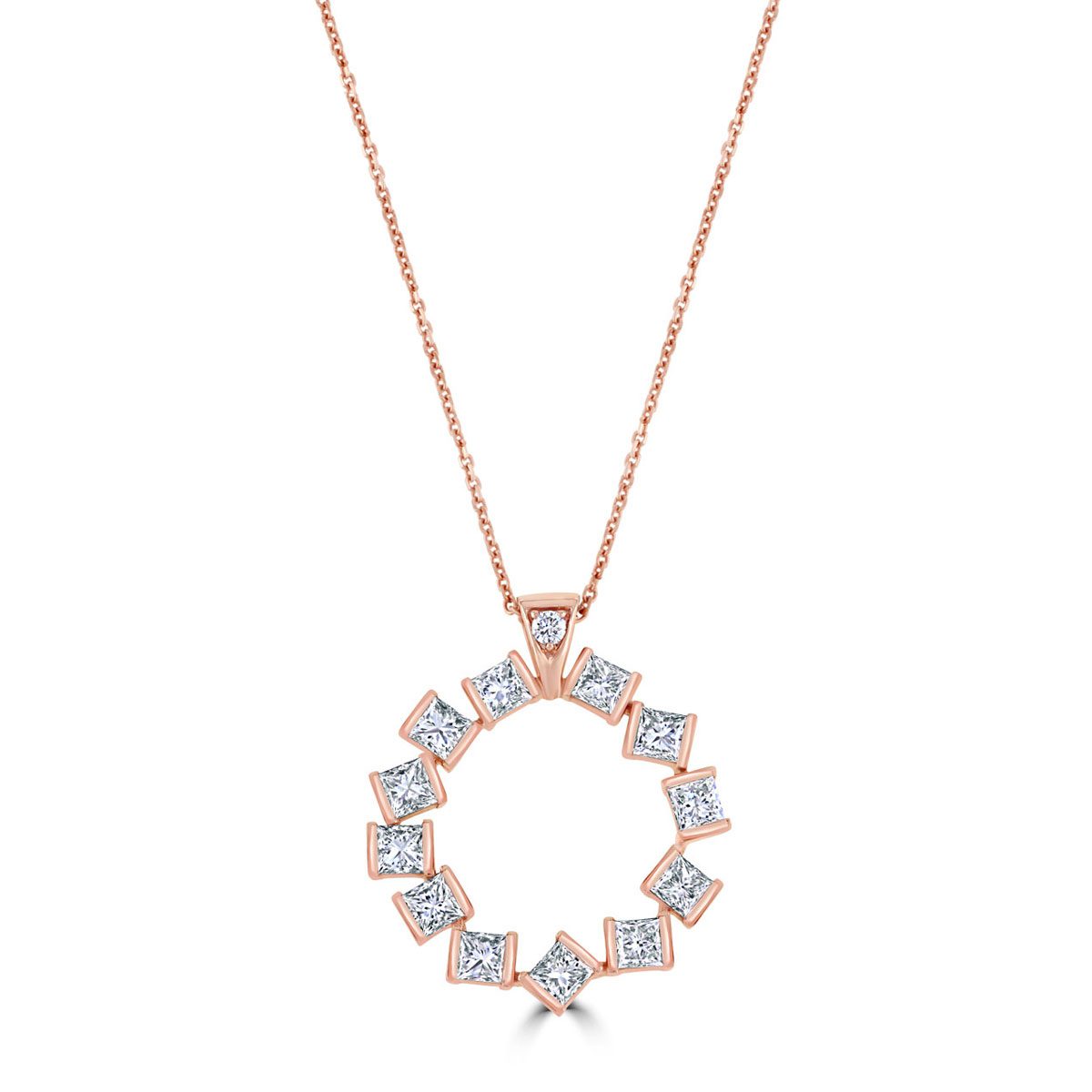 Hopscotch Rose Gold Diamond Circle Pendant