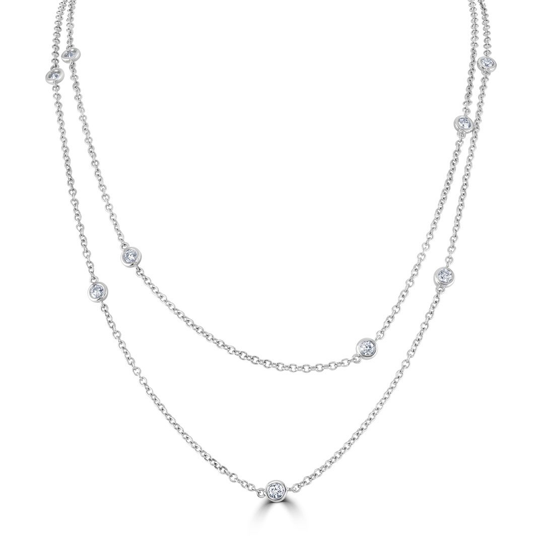 White Gold Spectacle Set Diamond Necklace