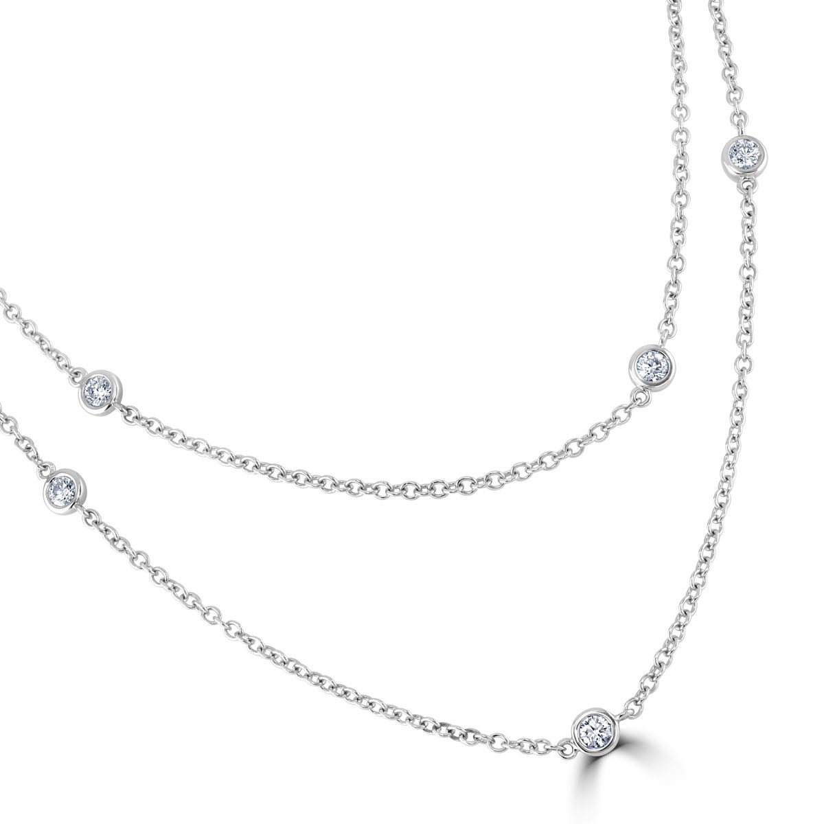 White Gold Spectacle Set Diamond Necklace