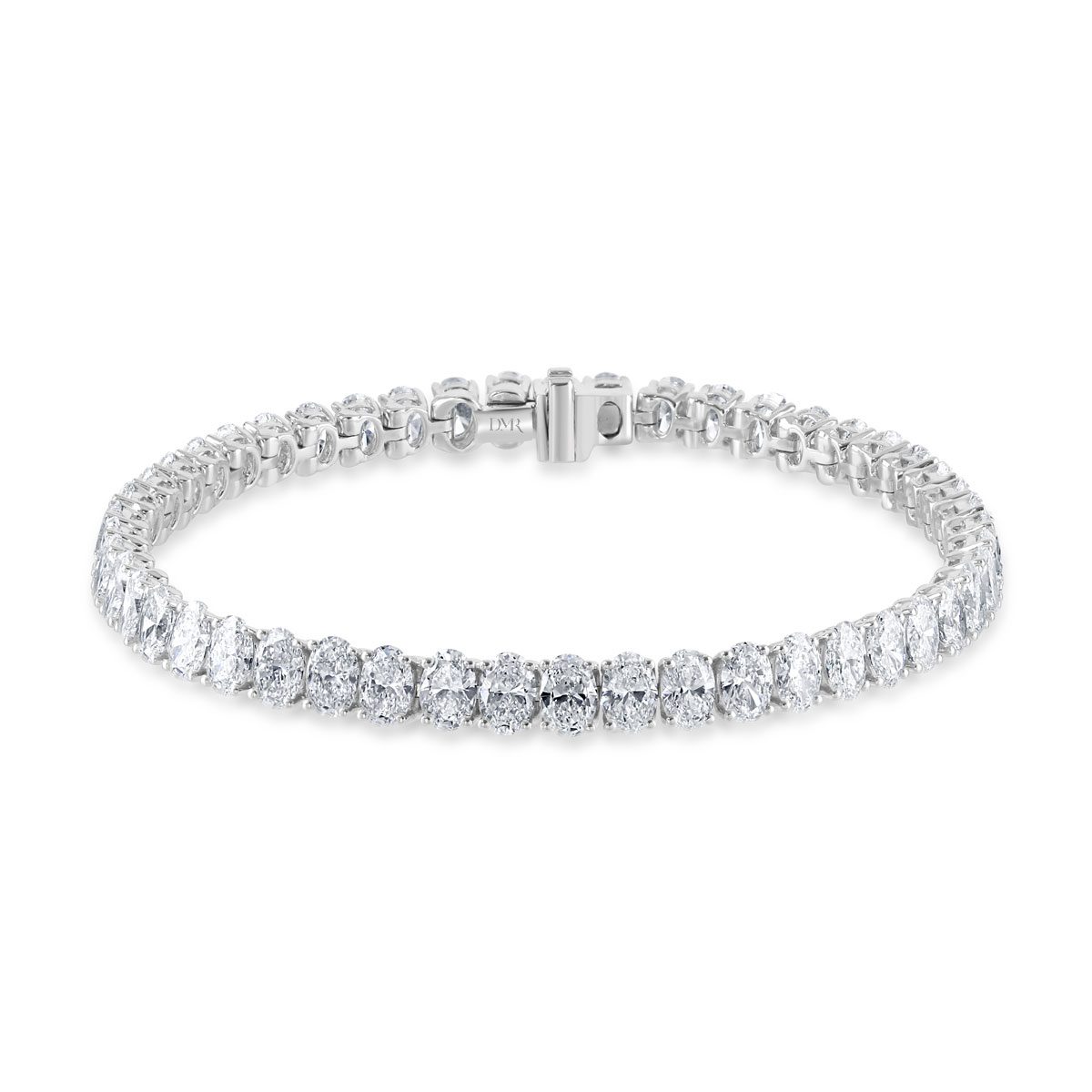 Platinum Oval Cut Diamond Bracelet