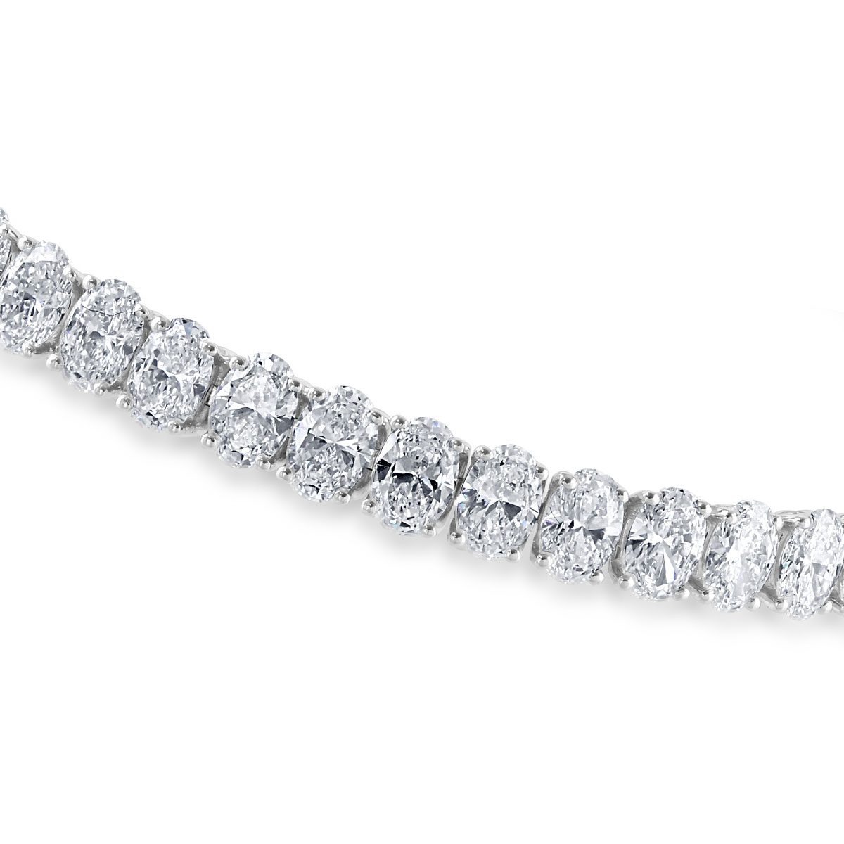 Platinum Oval Cut Diamond Bracelet