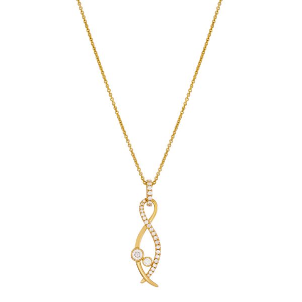 Lunar Yellow Gold Pavé Diamond Pendant
