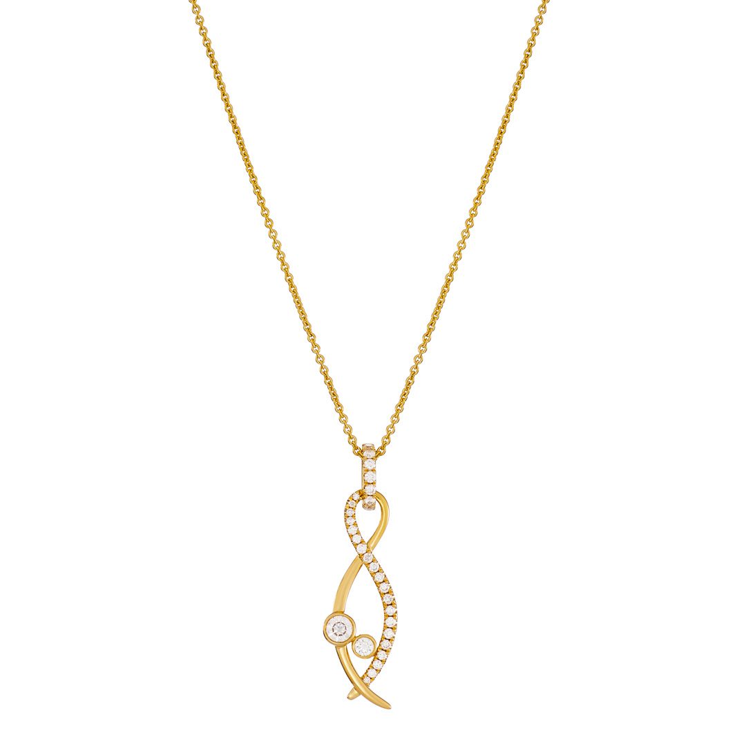 Lunar Yellow Gold Pavé Diamond Pendant