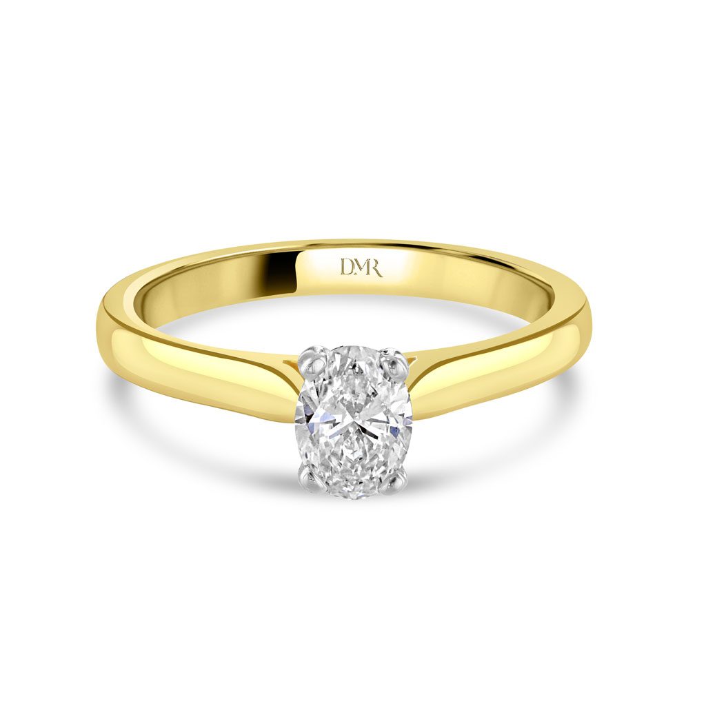 Yellow Gold Oval Cut Diamond Ring