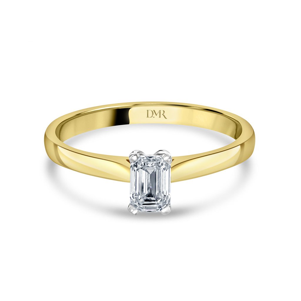 Yellow Gold Emerald Cut Diamond Ring