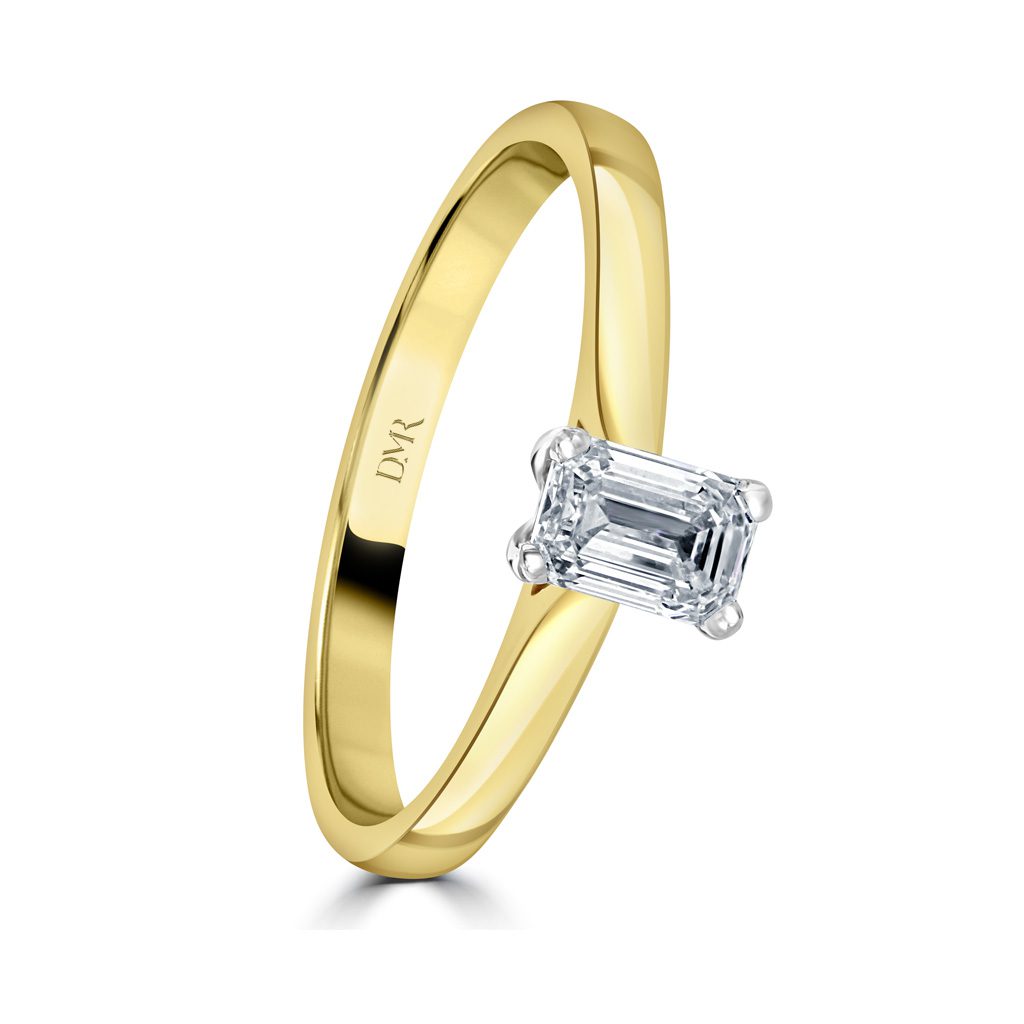 Yellow Gold Emerald Cut Diamond Ring