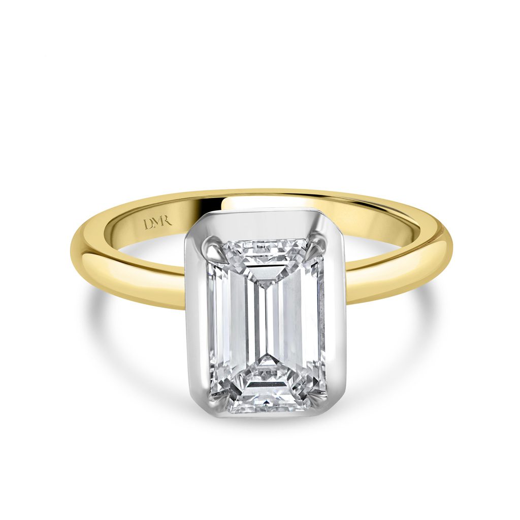 Yellow Gold Emerald Cut Diamond Ring