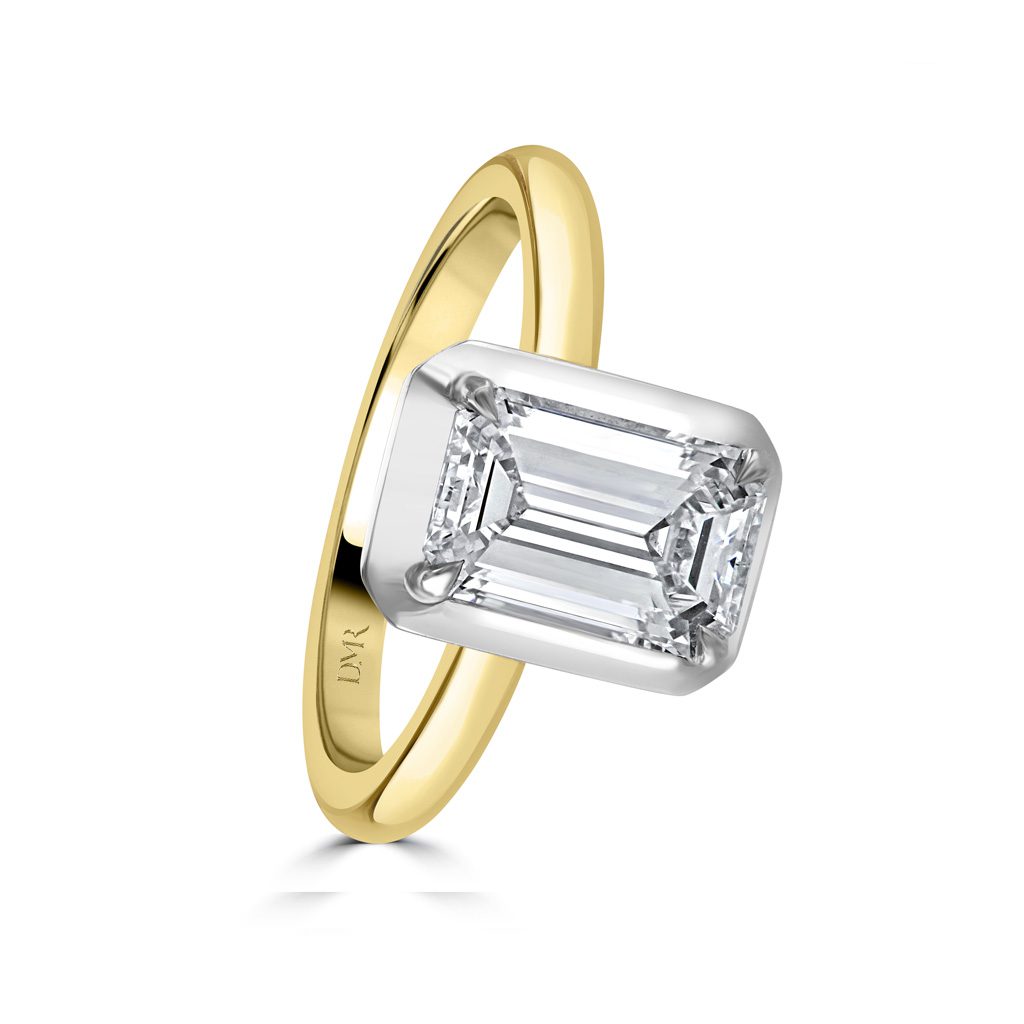 Yellow Gold Emerald Cut Diamond Ring