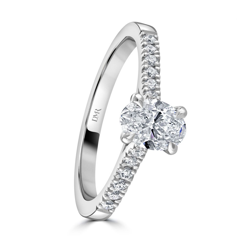 Platinum Oval Cut Diamond Ring